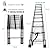 elfinrm Folding Telescoping Ladder Aluminum Extendable Ladder 14.5FT Collapsible Ladder One Button Retraction Ladder Multi-Use, 330 Lb Capacity