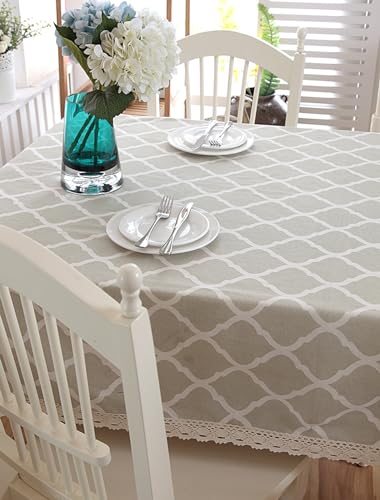Nappe en coton KnSam avec dentelle verte pour art de la table raffiné - 4
