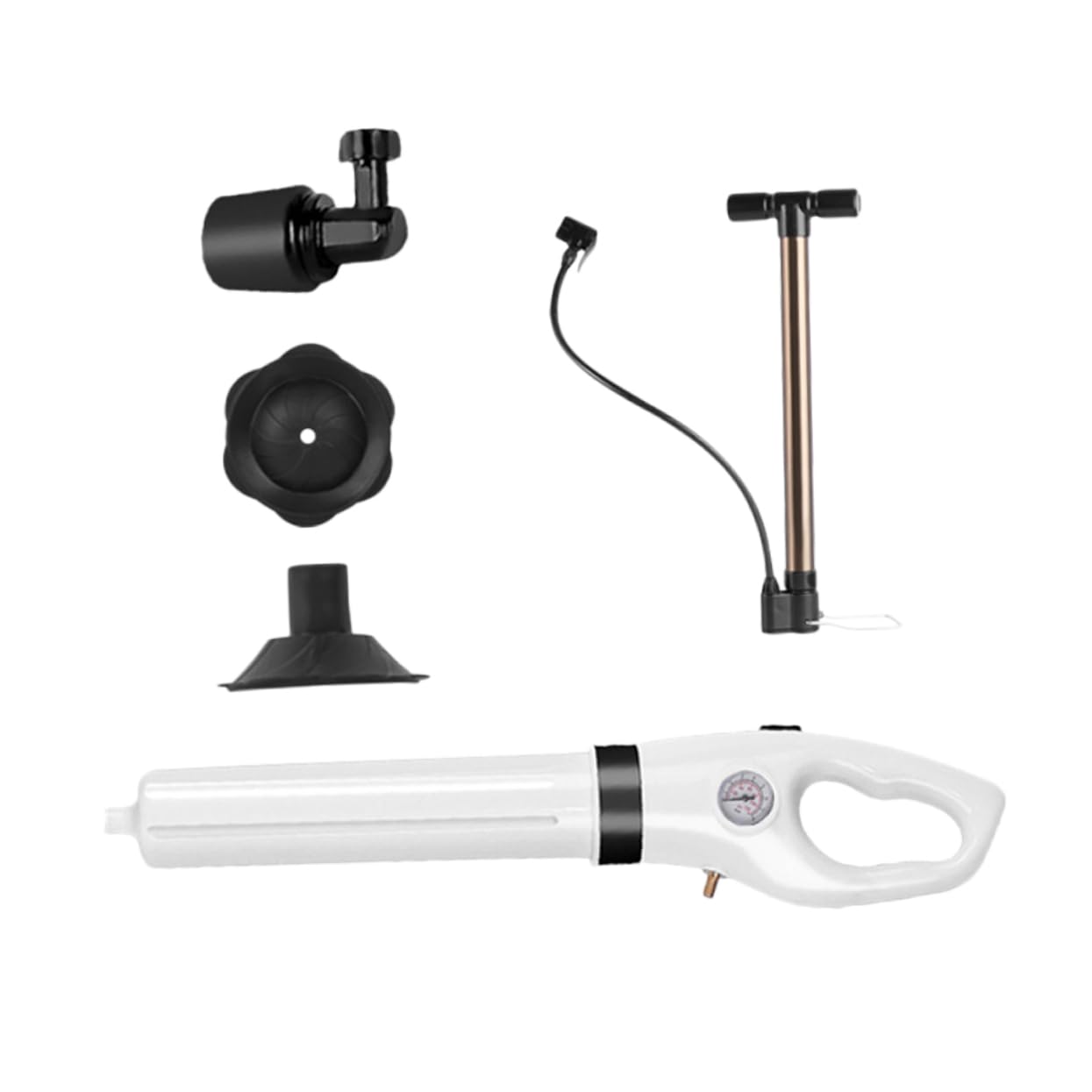 Lurrose Ventouse de Vidange Déboucheur Toilettes Blanc Flexible Piston Puissant pour Canalisations Sanitaires, Usage Domestique, Entretien Rapide