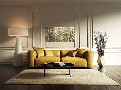 Yihui Arts Gold Metal Wall Art Handcrafted Tree On Aluminum Artwork Modern Forest Pictures With 3D For Living Room Bedroom Kitchen Decor #TOP7