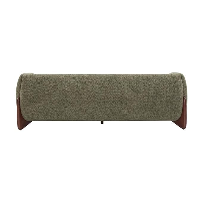 Image of Upholstered 3 Seater Sofa Three Seater Sofa with Wooden Legs for Living Room Hotels & Offices (Olive Green)