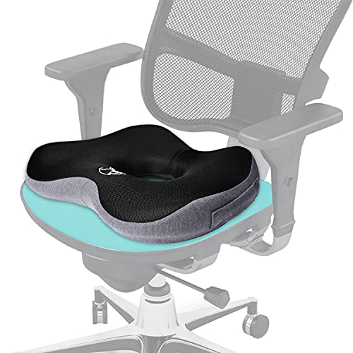 Ergonomic Chair Cushion fits Most Office Chairs, Dinning Chairs, Designed for a Force of Good Sitting Posture, Donut Shape to Release Pressure, Anti Sweat, Travel Handle, Extra Firm
