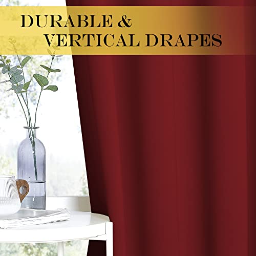 Nicetown Slider Curtains Blackout Patio Curtains - Extra Wide Insulated Drapes, Window Treatment Blind With Silver For Present (Burgundy Red, 100 Inches Wide X 95 Inches Long) #TOP3