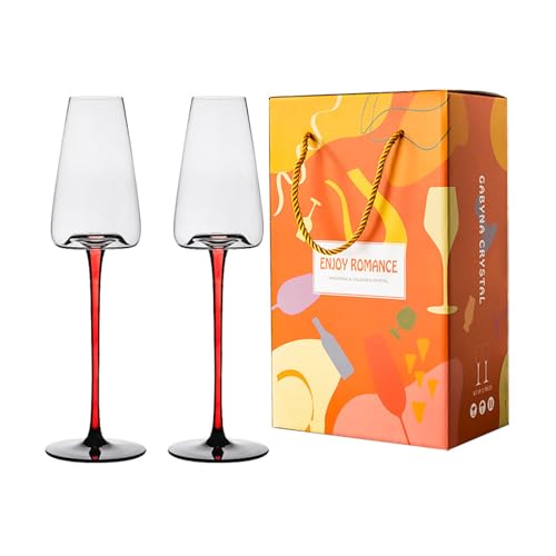 Taoluwin Champagne Flutes, 2Pcs 240ml Crystal Champagne Glasses, Elegant Lead-Free Flute Glasses with Ultra Thin Rim for Sparkling Wine, Cocktails, Parties