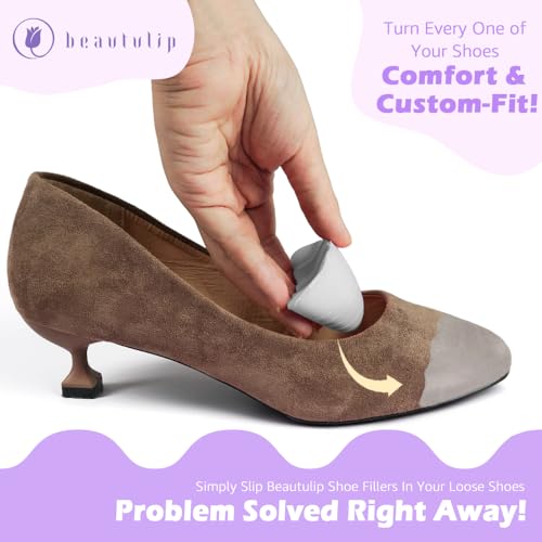 Image of Shoe Filler for Shoes Too Big, Toe Filler Inserts Make Loose Shoes Fit, Prevent Heel Sliping for Women and Men 4-Pack (Medium: 1-2 Size Bigger)