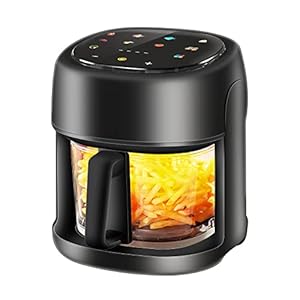 Hriteuse heteluchtfriteuse, 4,5 liter, smart airfryer met volledig touchscreen en kijkvenster, 8 programma’s, koken en bakken zonder vet, Hriteuse heteluchtfriteuse met eenvoudige reiniging, upgrade,