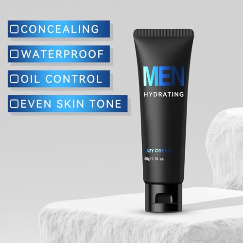 KGAJSGH Hydrating Men's BB Cream, Face Concealer Moisturizer, Even Skin Tone, Control Shine & Natural Finish, Lazy Men Skincare Gift