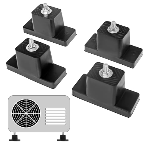 IVWNNN 4 Pack Anti-Vibration Rubber Isolator Mini Split Wall Mounting Bracket for Outside Air Conditioner Condensers Mini Split Mounting Bracket Condenser Pad