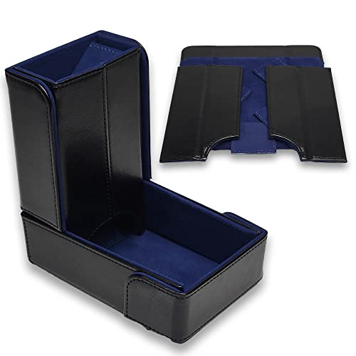 Forged Dice Co. The Keep Compact Foldable Dice Tower with Dice Tray - Strong Magnetic Fittings - Snap-Free Design - Ideal for RPG Players and Dungeon Masters - Easily Store and Transport - Blue