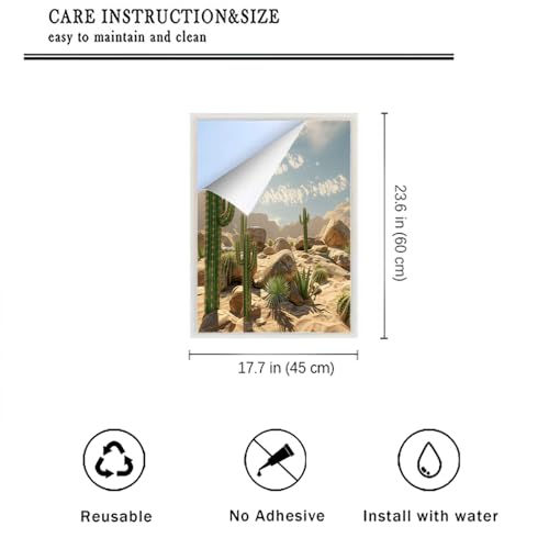 Vinilo Decorativo de Privacidad con Cactus Moderno 17.7x23.6 pulg miniatura 2