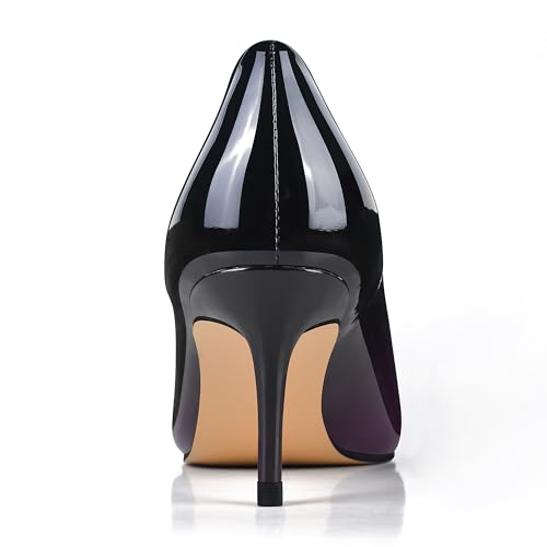 XINIUNIU Kitten Heels for Women Pumps Gradient Patent Leather 2.25 inches 6CM Formal Sexy Fashion Stiletto Dress Wedding Shoes Pointed Toe4