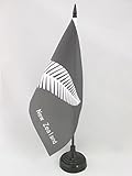 Material : Poliester 100D AZ FLAG Bandera de Mesa de Nueva Zelanda Helecho 21x14cm - BANDERINA de DESPACHO NEOZELANDÉSA 14 x 21 cm