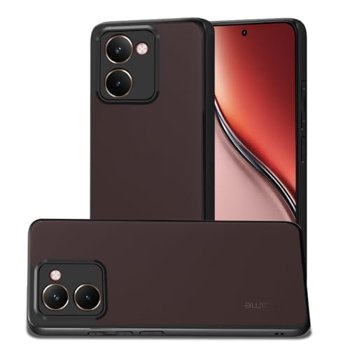 Image of AESTMO Realme P3 Ultra 5G Back Cover | 360 Protection | Matte Frosted Hard Back Translucent | Bumper Case for Realme P3 Ultra 5G (Smoke Black Matte PC+Black TPU Bumber)