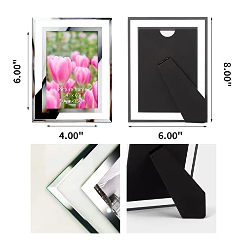 Amazon Brand – Pinzon 2 Pack 4X6 Photo Frames, Glass Picture Frame 4X6, Silver (Set Of 2) #TOP1