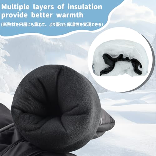 image for Azarxis Kids Ski Gloves - Winter Waterproof Cold Weather Warm Thermal 