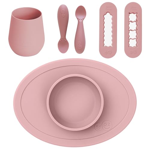 Image of First Foods Bundle 6m+ (Blush) Tiny Bowl + Tiny Spoons + Tiny Cup + Food Cutters Baby Essentials