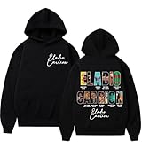 Eladio Carrion Album 2025 Cover Graphic Hoodie - Sudadera unisex vintage de hip hop para hombres y mujeres, ropa de calle para otoño e invierno, Negro, M