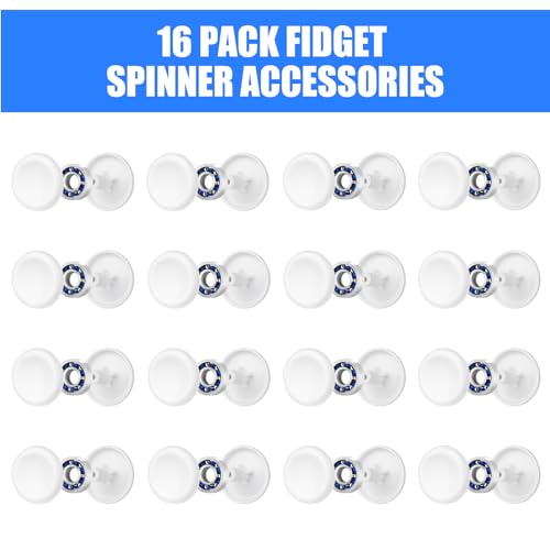 Image of 16 Pack Fidget Spinner Bearing and Cap Replacement Set, Chrome Steel Bearing Balls, High Speed 13mmx7mmx4mm Bearings Single Sealed Small Bearings for Fidget Spinner