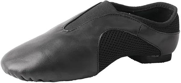 TMA EYES Slip On Leather Jazz Dance Shoes for Girls