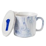 Corning Ware 20-oz Meal Mug w/ Lid, Marble Marine Blue Limited Edition