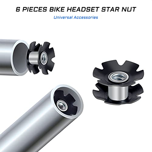 KIEVODE 6 PCS Bike Headset Star Nut - Universal Accessories for Forks 1-1/8 Inch 28.6mm for Mountain Bicycle Road Bicycle MTB - Thumbnail 2