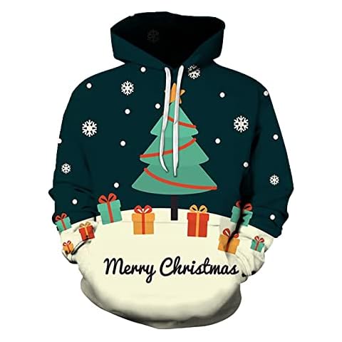 EMPERSAR Sudadera con Capucha de Lana Navideña para Hombre Cover