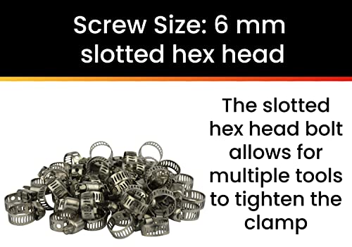 Pro Tie 33880 Sae Size 4 Range 1/4" To 5/8" Mini All Stainless Steel Hose Clamp (50 Pack) #TOP3
