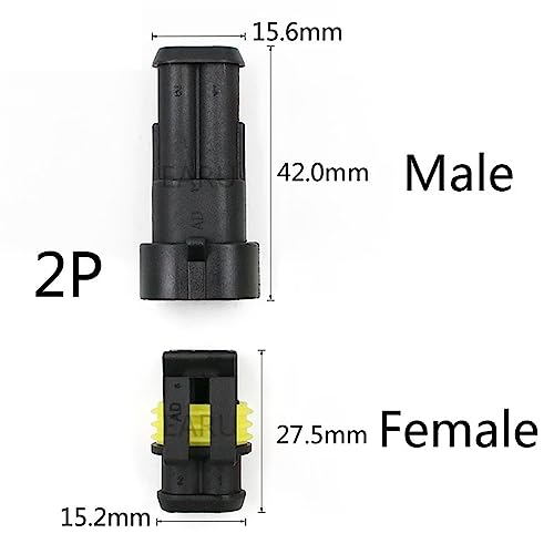 Kit conector de lámpara para coche de 2 pines y terminales automotrices impermeables 5