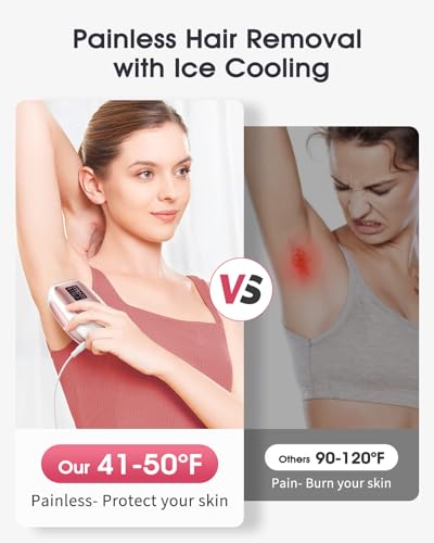 LYSMOSKI Laser Hair Removal with Cooling - 3 IN 1 IPL Hair Removal with 9 Levels, Painless Hair Remover Device for Women Men, for Whole Body, Home Use
