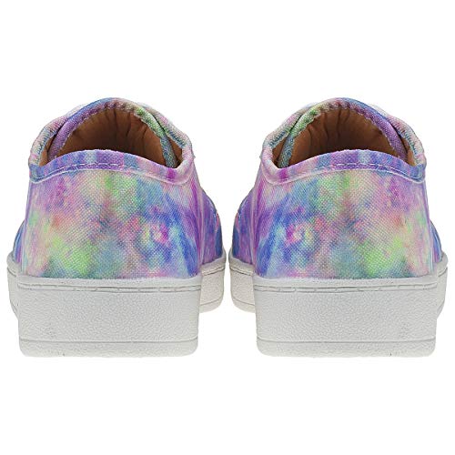 Tênis Feminino Casual Tie Dye Estampado Tai Dai Eleganteria Tamanho:39;Cor:Roxo Tie Dye Claro