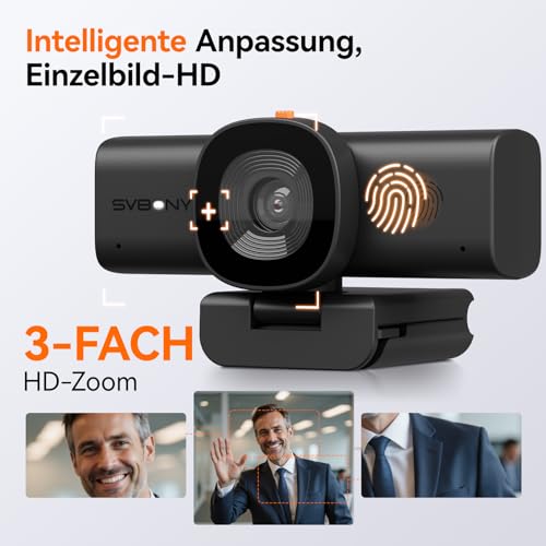 SVBONY SVN W1 2K/30fps Webcam for PC, Full HD Webcam Für Laptop, Ausgestattet Mit Adaptiver Low Light Technologie, Zwei Mikrofone Mit KI-Rauschunterdrückung, Für Zoom, Sitzungen Und Videoanrufe - 1
