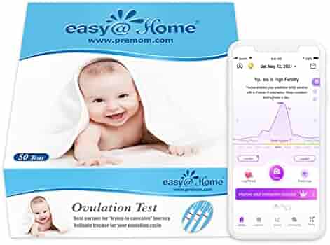 Easy@Home Ovulation Test Strips (50-Pack), FSA Eligible Ovulation Predictor  Kit, Powered by Premom Ovulation Calculator iOS and Android APP, 50 LH ...