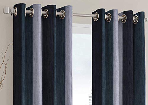 Image of Home DecorePolyester Blend Long Crush Eyelet Window 5 ft Curtains (Grey) Set of 2