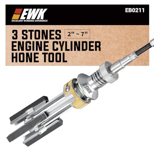 EWK 2 to 7 3 Stones Engine Cylinder Hone Tool Adjustable Cylinder Deglazer Piston Honer 220 Grit