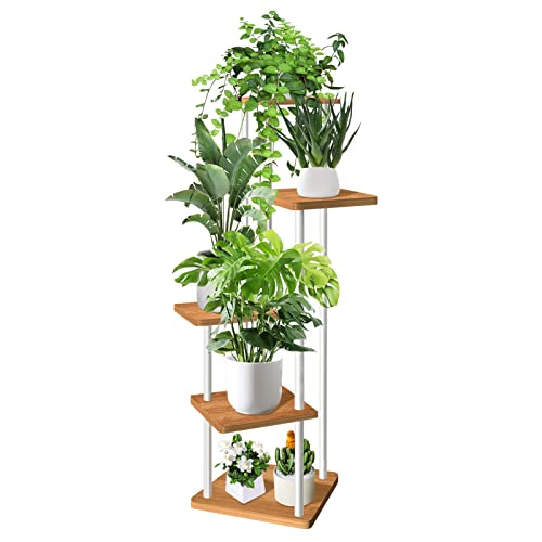 VASZOLA 5-Tier Hölzern Blumenregal Pflanzenregal, Mehrstöckig...