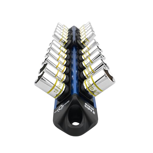 Image of Astro Tools 914VB 1 /4 inch Drive V12 Locking Magnetic Socket Organizer for 22 Sockets + Ratchet - Blue