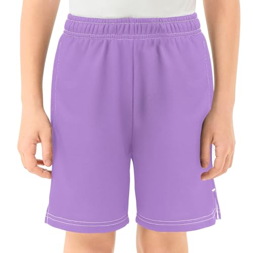 Lavender Boys Shorts Athletic Lounge Shorts Elastic Waist with Pockets Outdoor 7-15Y2