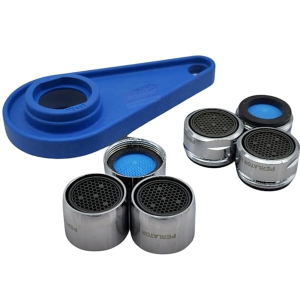 Image secondaire de 10055110 Schläfer | Aérateur de robinet pivotant universel, filtre en acier inoxydable et ABS pour robinets M22/M24 avec clé mul