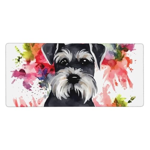Grand tapis de souris de jeu Schnauzer XXL 90x40cm lavable