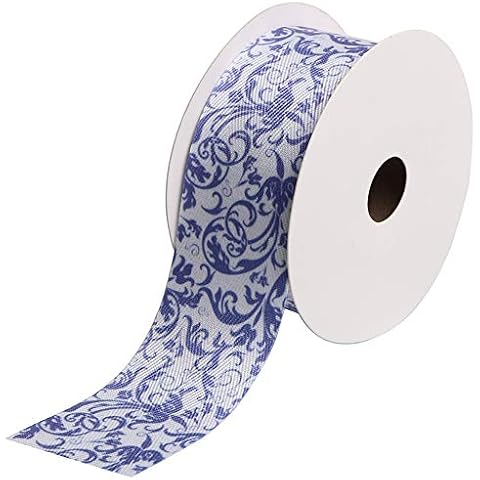 Cotton Ribbon 1-1/2 inch (38 mm) x 10 Yards. Decorative for DIY Crafts and Gift Wrapping - Special Flower Pattern(Flower 01) Cover