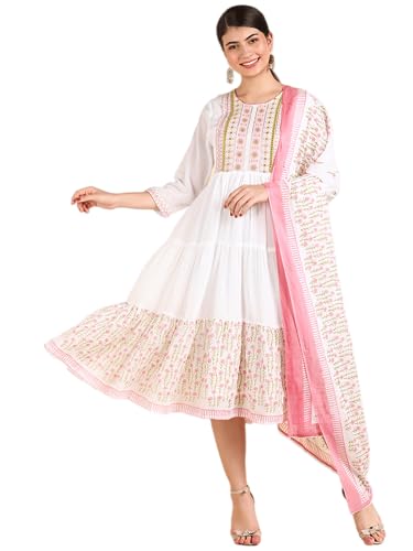 Image of Maaesa Anarkali Kurta Dupatta Set for Women