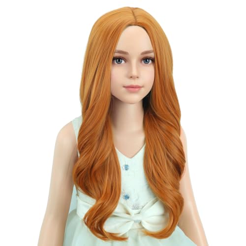 Image of PATTNIUM Ginger Long Curly Middle Part Wig Halloween Costume Wig