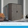 Suncast 54 Cubic Ft. Vertical Resin Outdoor Storage Shed with Lockable Double Doors Weather-Resistant
