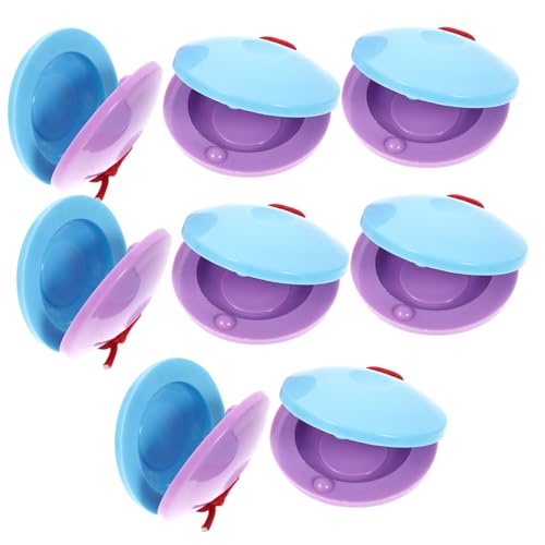 GOOHOCHY 8 Pack Boys and Girls Castanets Plastic Children's Musical Instruments Set Toddler Bongos for Boys and Girls Colorful Castanets for Children