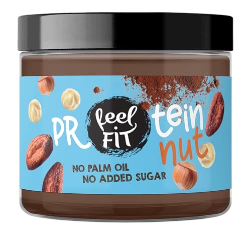 Feel FIT Protein Nut Kakao-Haselnuss-Aufstrich, ohne Zuckerzusatz, ohne Palmöl, Proteincreme 19%, 200g