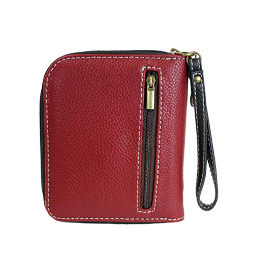 Chala Paw Print Zip-Around Wristlet Wallet, Dog Mom Gift Dog Lover (Burguny/Teal)2