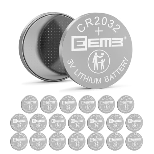 EEMB 20 Pilas CR2032 de Litio de 3 V 2032, batería de botón de botón BR2032 ECR2032 LM2032 para llaveros, mandos a Distancia, Relojes, calculadoras, campanillas de Puerta, Dispositivos médicos