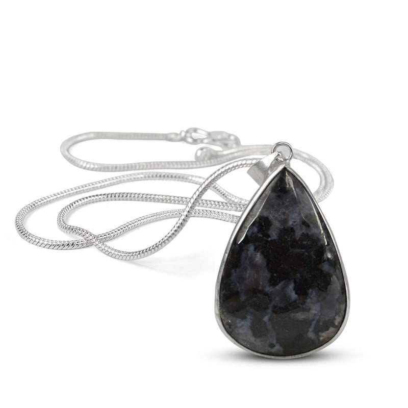 aleafa Armlet Presents Merlinite Pendant Drop Shape Crystal Stone Locket - Pendant with Metal Chain for Reiki and Crystal Gemstone for Unisex (Color Multi) #Aport-0049