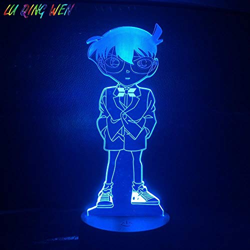 Preisvergleich Produktbild 3D-Illusionslampe Führte Nachtlicht Anime Detective Conan Figur Für Kinderzimmer Einzigartige Baby Manga Fall Geschlossen Kinder Geschenk