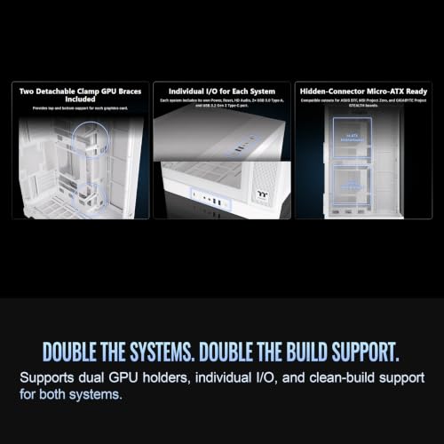 Image of Thermaltake Capo X, Dual System Chassis, mATX /mITX, Curved TG, Snow